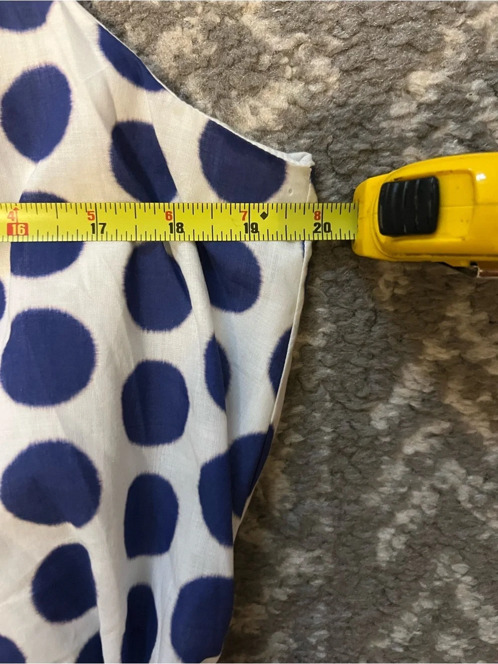 Boden White Halter Midi Dress with Blue Polka Dots size 10L (Z136)